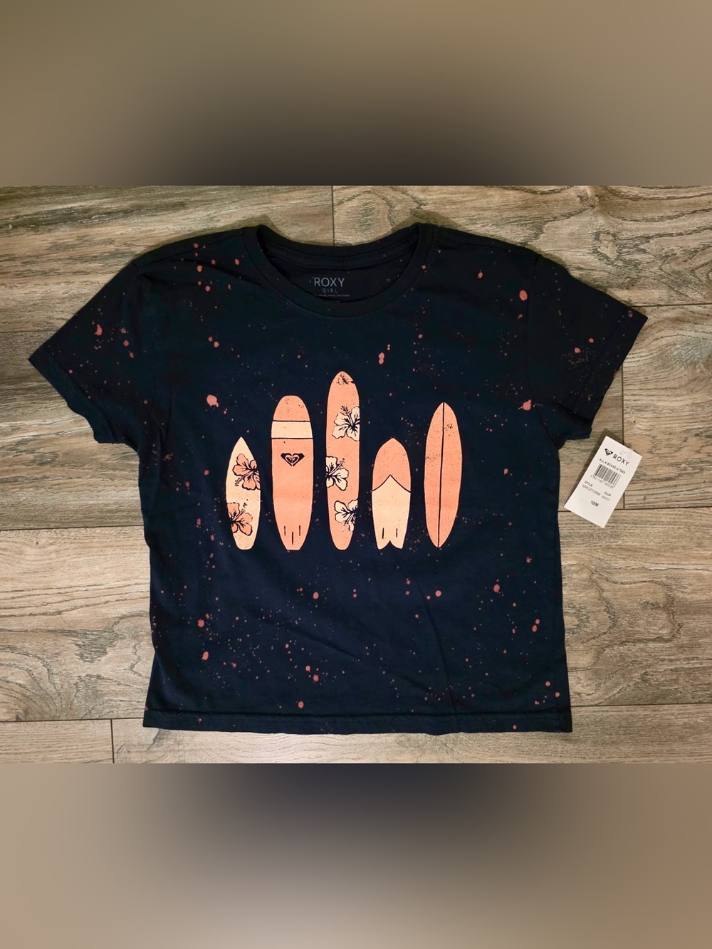 Roxy Girls' Tee with Coral Surfboard Graphic
